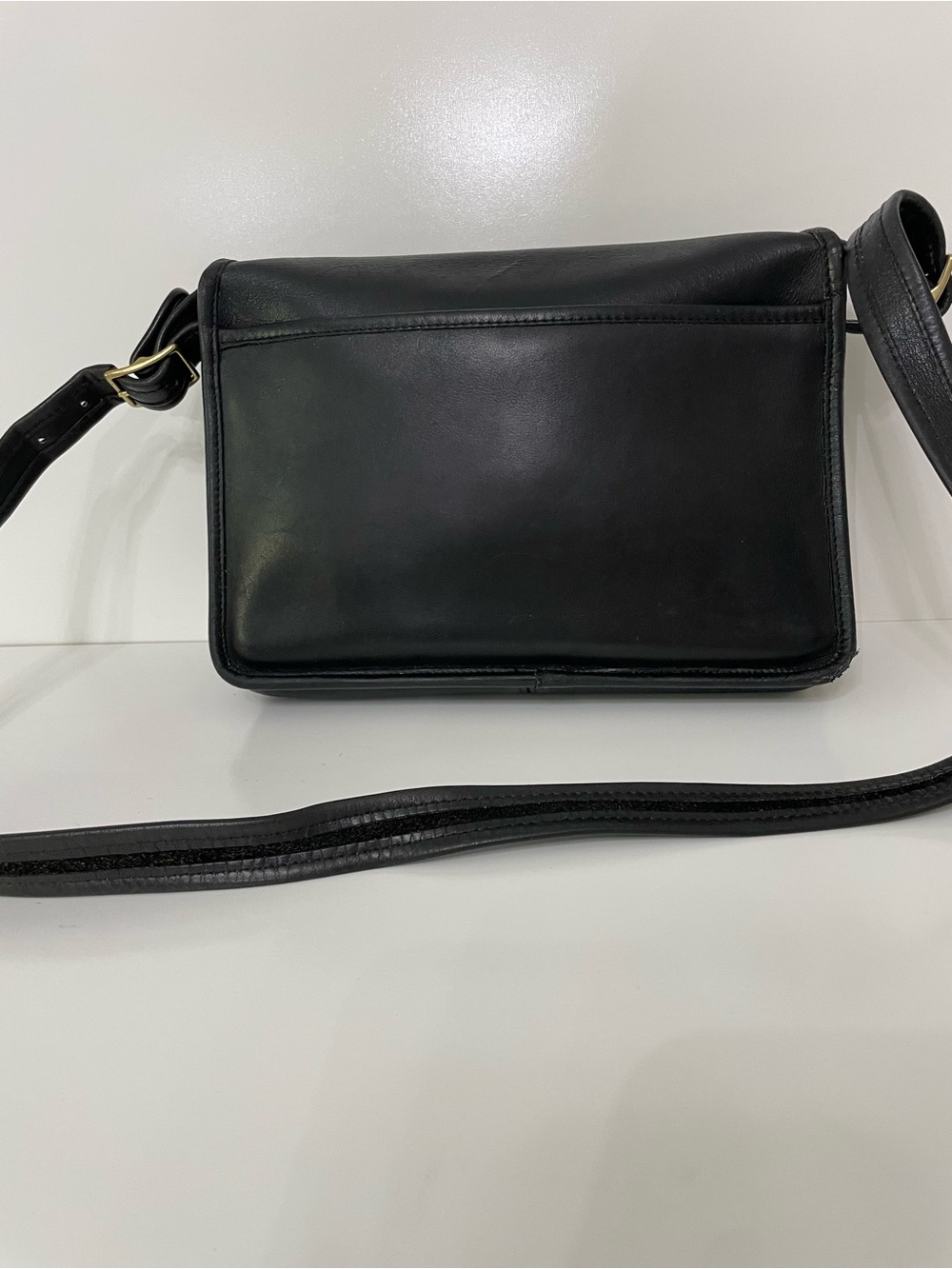 Coach Original Classics Leather Compartment Shoulder Bag Black VTG Purse 9850 - Picture 3 of 16